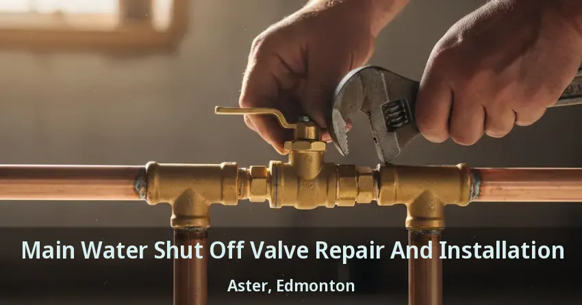 Main Water Shut Off Valve Repair And Installation Aster, Edmonton - AB