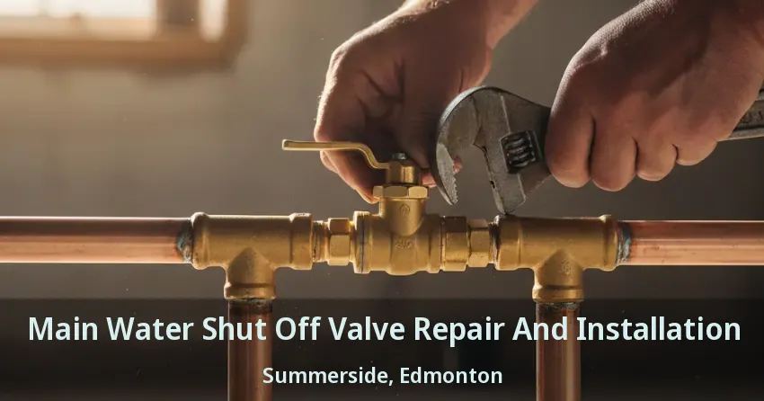 Main Water Shut Off Valve Repair And Installation Summerside, Edmonton - AB