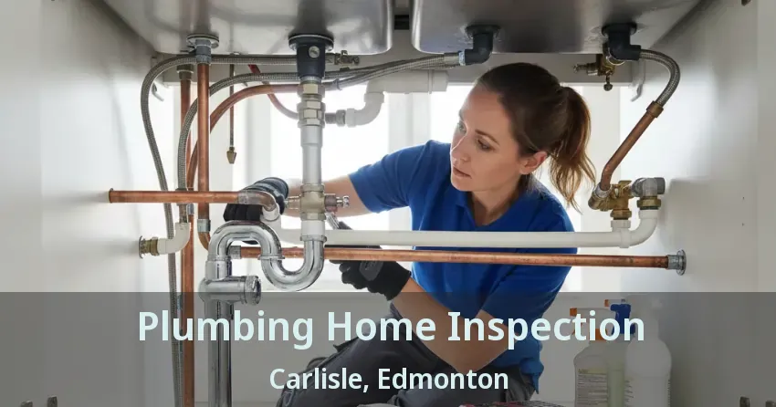 Plumbing Home Inspection Carlisle, Edmonton - AB