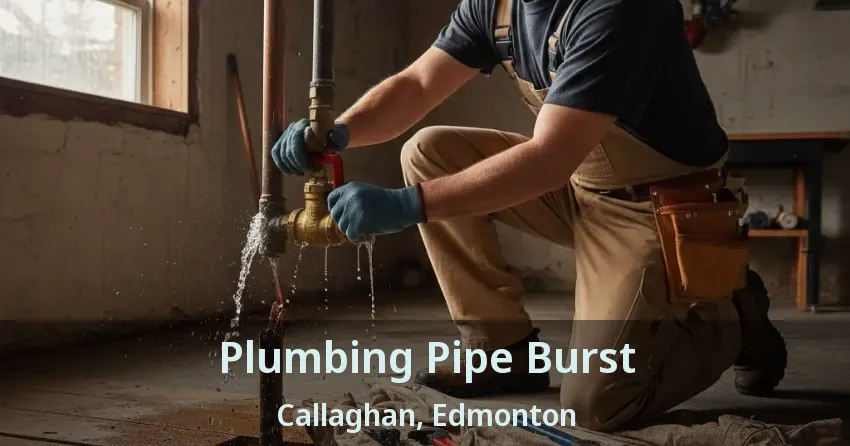 Plumbing Pipe Burst Callaghan, Edmonton - AB