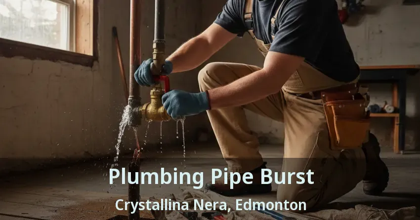Plumbing Pipe Burst Crystallina Nera, Edmonton - AB